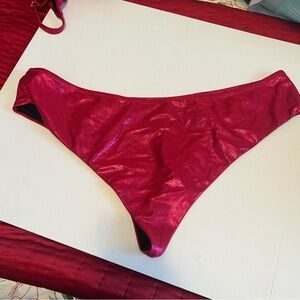 Curvy Beach Hot Pink Glitter Cheeky Bikini Bottom